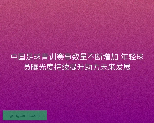 中国足球青训赛事数量不断增加 年轻球员曝光度持续提升助力未来发展